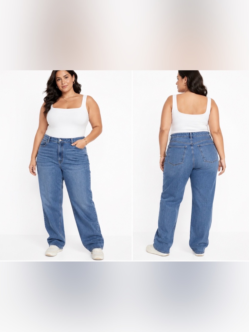 Old Navy High Rise OG Loose Jeans Womens 18 Medium Wash Straight Denim Courtney
